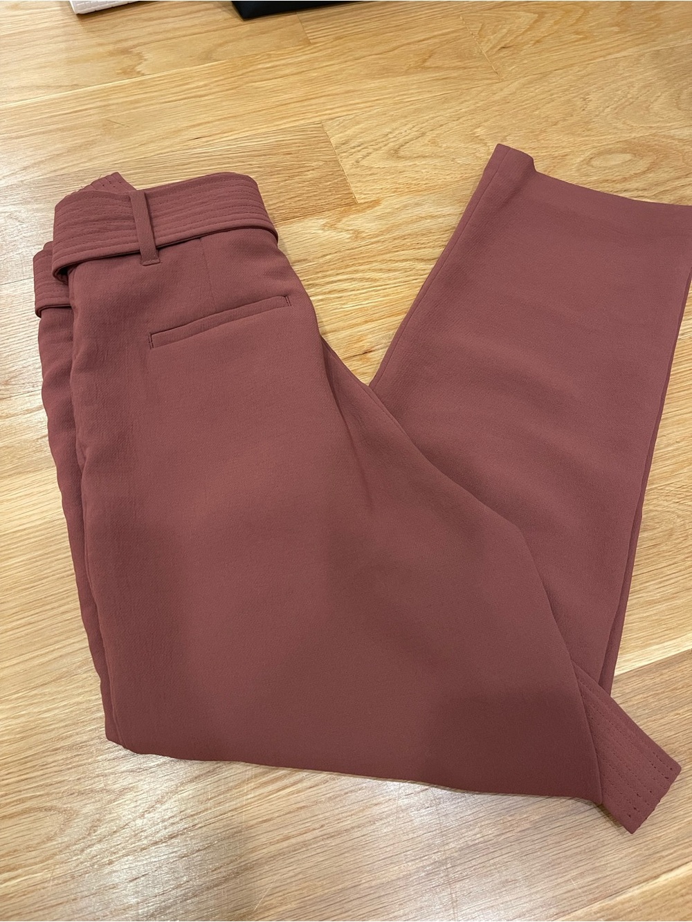 High-Waist Paperbag Wide-Leg Jumpsuit Pants - Camel